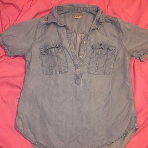 Jean half button up shirt size medium